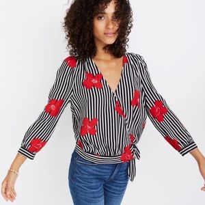 Madewell Wrap Top in Candied Orchids